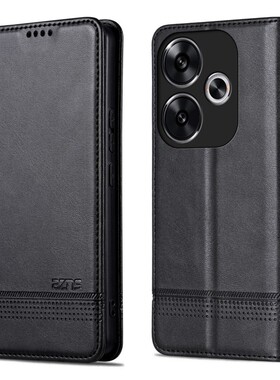 适用小米24069RA21C手机壳皮夹红米TURBO3保护套6.67英寸红米TURBO 3外壳翻盖REDMI硅胶钱包款防摔全包潮女膜