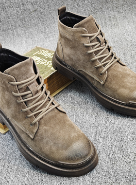 工厂断码清仓外贸尾单真皮马丁靴户外百搭休闲短鞋子男厚底潮捡漏