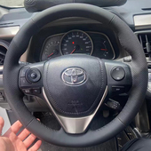 丰田卡罗拉雷凌方向盘套真皮RAV4荣放把套专用手缝全包 18款