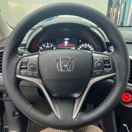 适用于本田UR-V冠道方向盘套真皮14-17款思铂睿把套专用手缝全包