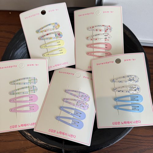 韩国碎花水滴基础款bb夹儿童 可爱甜美边夹刘海夹 女童宝宝碎发夹