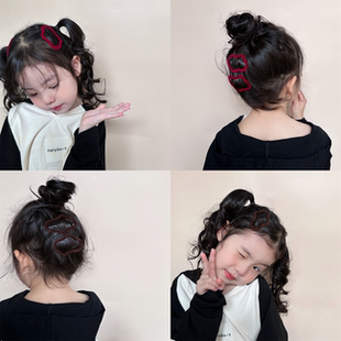 植绒椭圆云朵bb夹儿童 秋冬高级感发夹边夹宝宝 后脑勺碎发夹女童