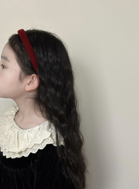 秋冬新款圣诞新年丝绒窄版发箍儿童洋气质感头箍女童宝宝头饰发饰
