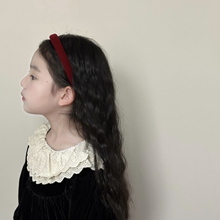 秋冬新款 发箍儿童洋气质感头箍女童宝宝头饰发饰 圣诞新年丝绒窄版
