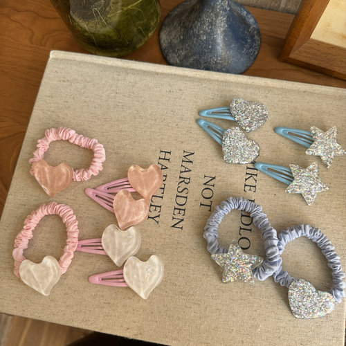 小肠圈儿童星星爱心发圈 春夏高弹力扎头发皮筋女童 宝宝边夹bb夹