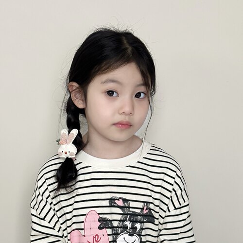 秋冬新款兔子丸子头发圈 扎头发皮筋女童 卡通小熊bb夹 发夹发饰