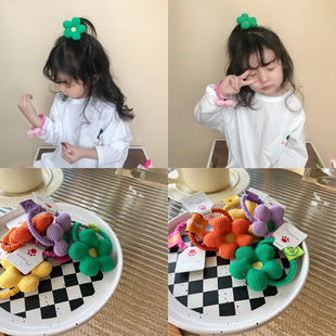 秋冬新款花朵发圈儿童 大童扎马尾皮筋 韩版时尚女童宝宝头绳头饰
