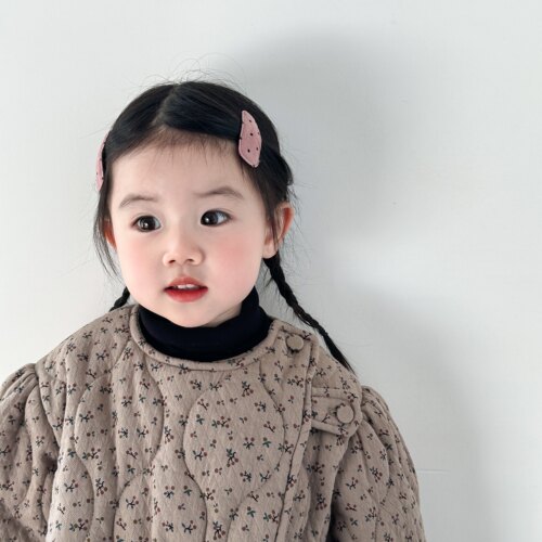 韩国进口灯芯绒波点宝宝bb夹
