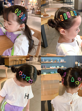 夜光荧光色迷你3cmbb夹宝宝儿童刘海夹 糖果色韩国五角星方形发夹