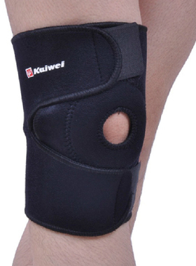 正品凯威KW-0635开孔护膝 开式粘贴式运动护膝 黑色 一只装