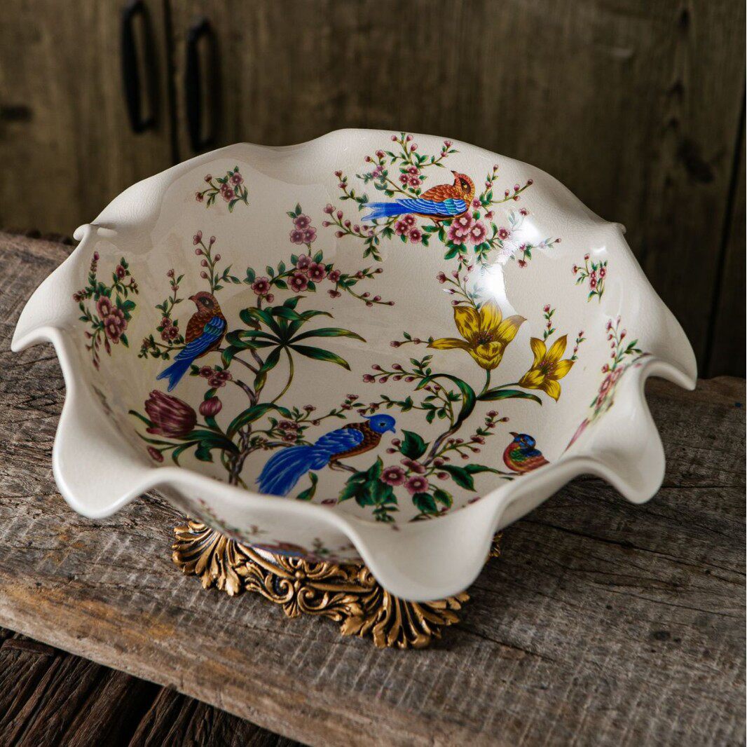 高档家居客厅美式工艺品水果盘