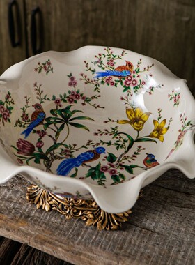 高档家居客厅美式工艺品水果盘