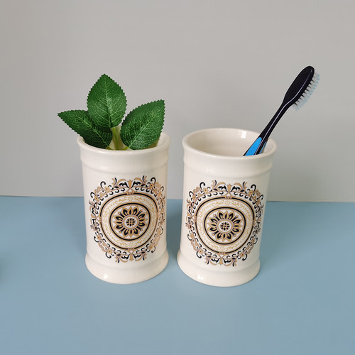 欧式陶瓷卫浴洗漱五件套漱口杯