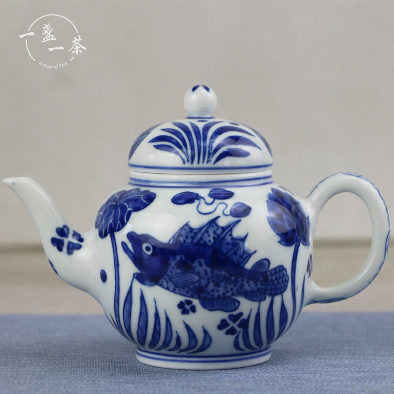 壹盏壹茶复古陶瓷鱼藻纹厂货图片