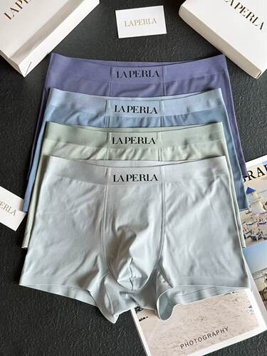 LAP新款高弹力男士平角内裤 舒适透气无痕中腰四角男内裤四条装