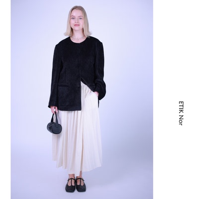 ETIK Nor 瑞典黑色圆领极简外套