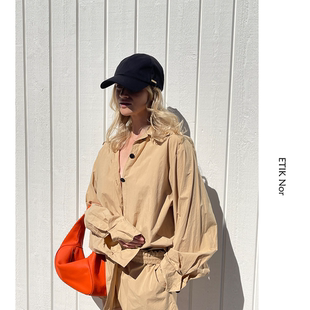 ETIK 口设计感休闲衬衣 Nor瑞典百分百高支棉袖