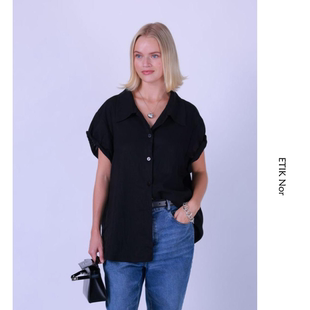 衬衫 ETIK Nor瑞典棉麻短袖