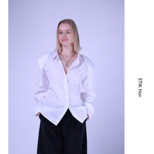 廓形极简白衬衫 瑞典垫肩款 Nor ETIK