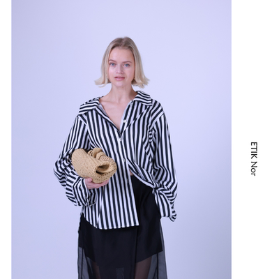 长袖全棉衬衣瑞典宽松廓形