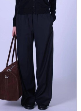 ETIK Nor瑞典秋冬精细意大利羊毛阔腿大桶裤