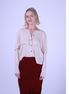 ETIK Nor瑞典针织V领斗篷毛衣