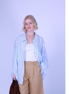 ETIK Nor瑞典条纹法国亚麻衬衫