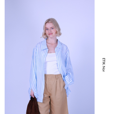 ETIK Nor瑞典条纹法国亚麻衬衫