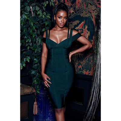 紧身包臀针织纯色吊带连衣裙