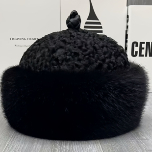 帽子男士2025新款中老年新款王爷帽仿水貂皮贝勒爷保暖防寒地主帽