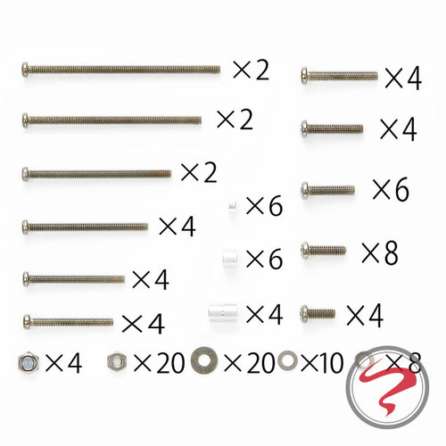 自制田宫四驱车 螺母铝管套装 不锈钢各个尺寸 圆头螺丝包 95233