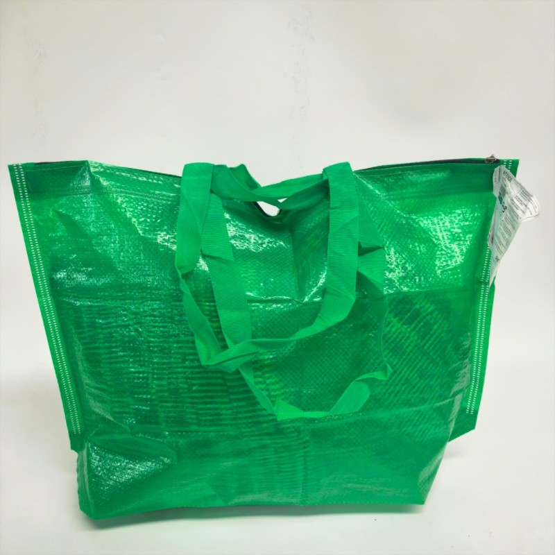 宜家正品绿色拉链购物袋大容量环保手提袋中号百搭单肩包