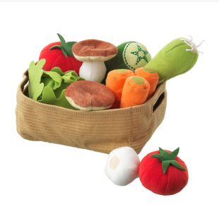 宜家正品 假一赔十蔬菜玩具儿童过家家仿真蔬菜布艺篮