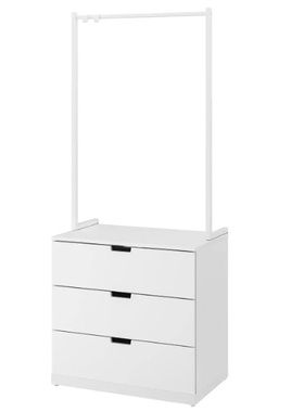 IKEA宜家正品代购三斗抽屉柜白色家用客厅收纳置物柜子床头柜