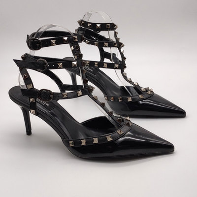 柳钉包头尖头高跟鞋性感细跟辣妹