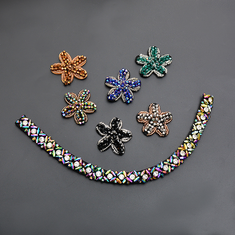 手工钉珠长条条码布贴