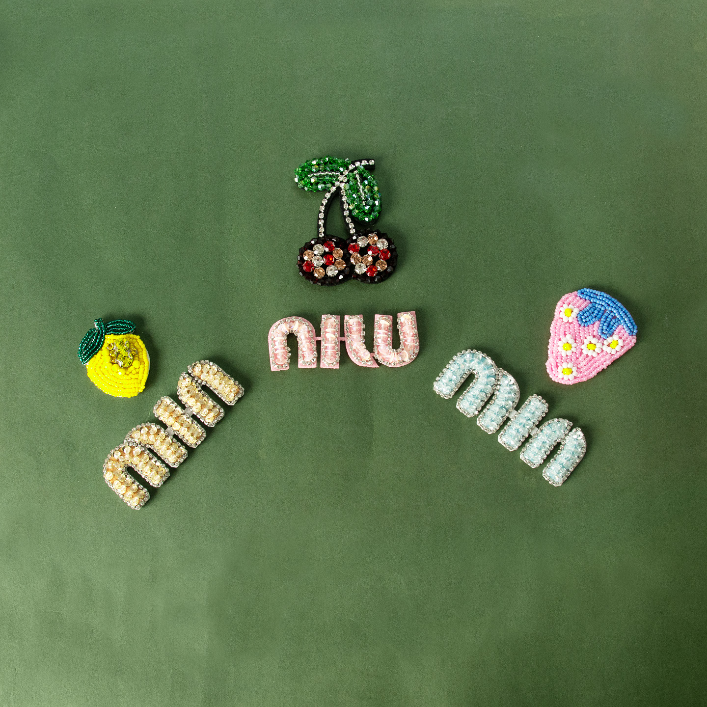 手工钉珠字母水果樱桃布贴水晶草莓辅料钻饰服装帽子包包DIY装饰