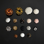 辅料太阳扣装 手工钉珠小香风时尚 水晶纽扣大衣水钻扣子服装 饰包扣