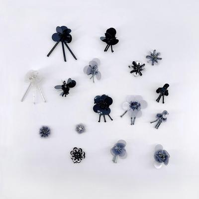 手工钉珠亮片管子吊坠花朵布贴