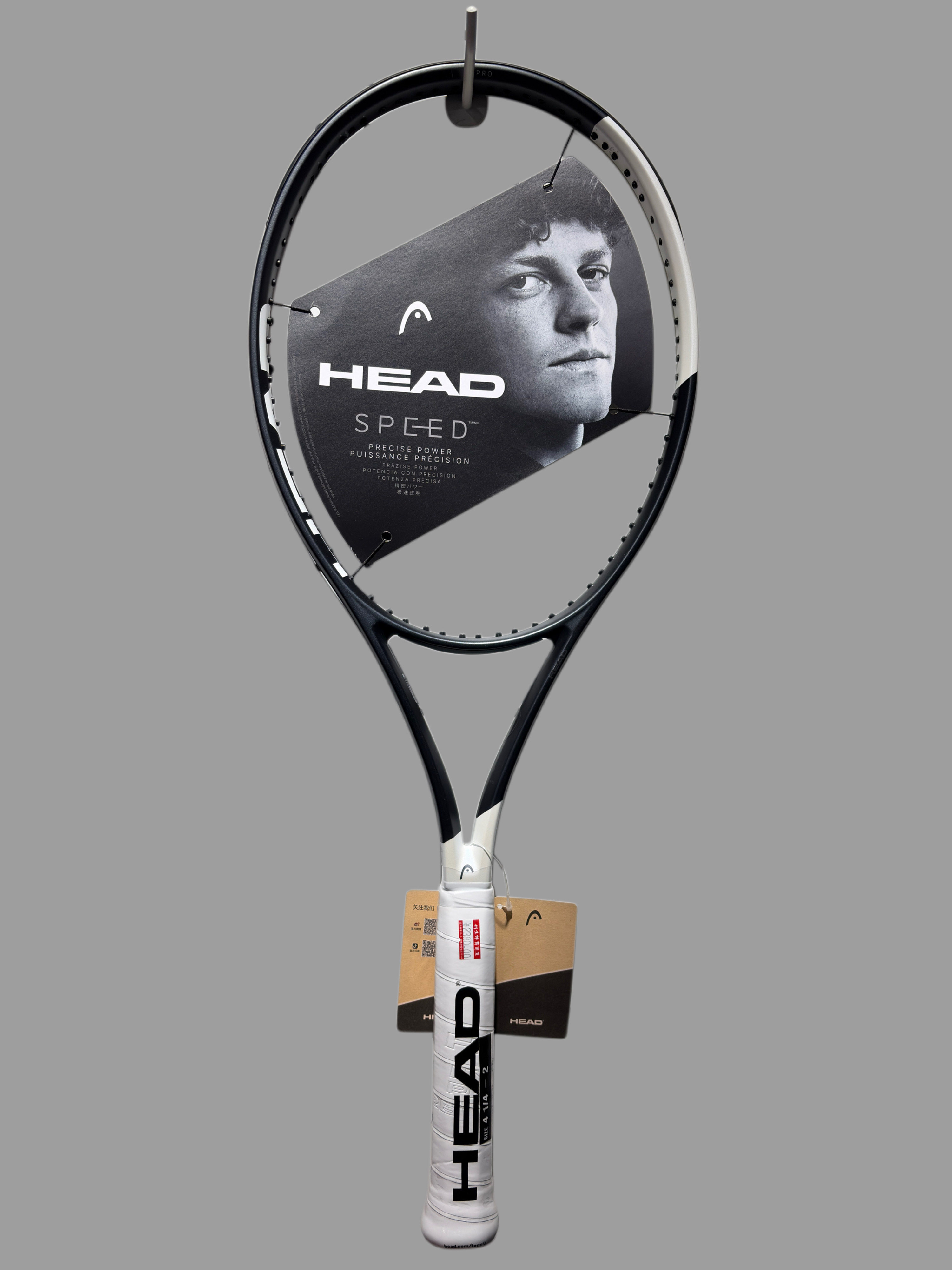 HEAD海德SPEED系列L5专业网球拍辛纳款Speed MP L 100拍面 2号柄