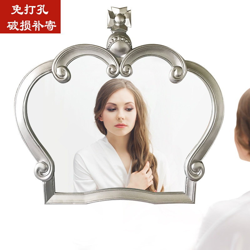 欧美式轻奢网红挂装饰镜浴室镜卫生间洗手间镜子皇冠化妆梳妆镜子