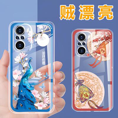 适用红米K40手机壳k40pro透明壳中国风redmi保护套+全包防摔软壳硅胶男女新款外壳