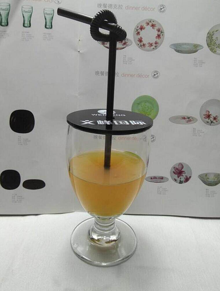 西式多工能水杯高脚玻璃杯咖啡饮料杯带盖美容美发美甲定制LOGO