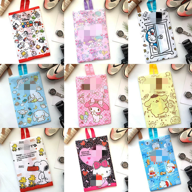 卡通防水鞋袋毛巾收纳袋努力比鞋袋鞋子收纳手提壁挂式