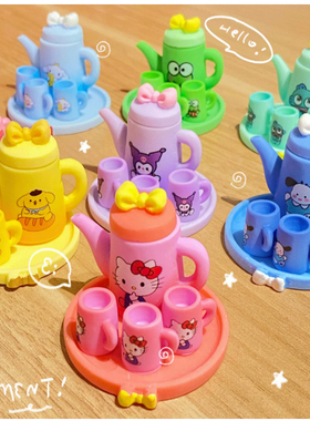 卡通创意茶壶卧室摆件 树脂仿真食玩儿童过家家微景观装饰摆件