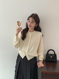 韩国东大门代egg 25秋法式温柔设计感百搭针织开衫线衫毛衣