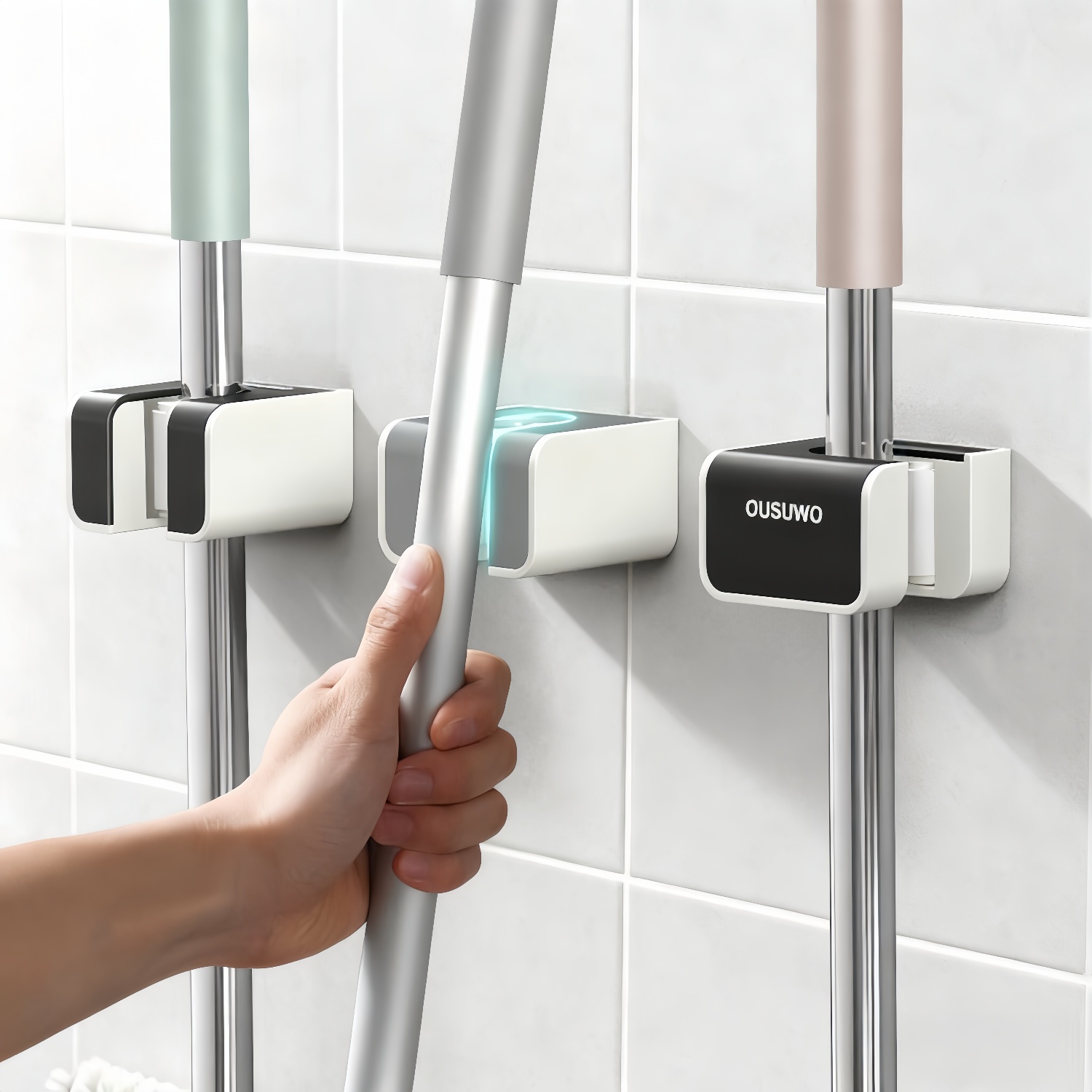 免打孔拖把挂架卫生间厨房卡扣夹