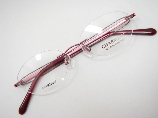 Charmant夏蒙 BETA钛 眼镜框 眼镜架CH10957 RO 无框 粉色 超轻