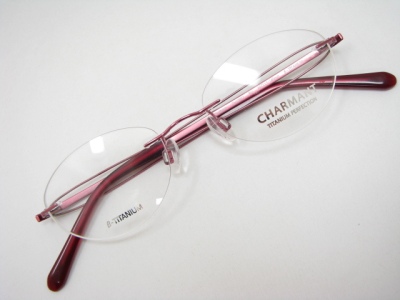 charmant无框粉色超轻眼镜架