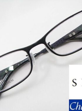 Charmant夏蒙真系列纯钛近视架SHIN SI14542黑色钛板黑红钛架镜框